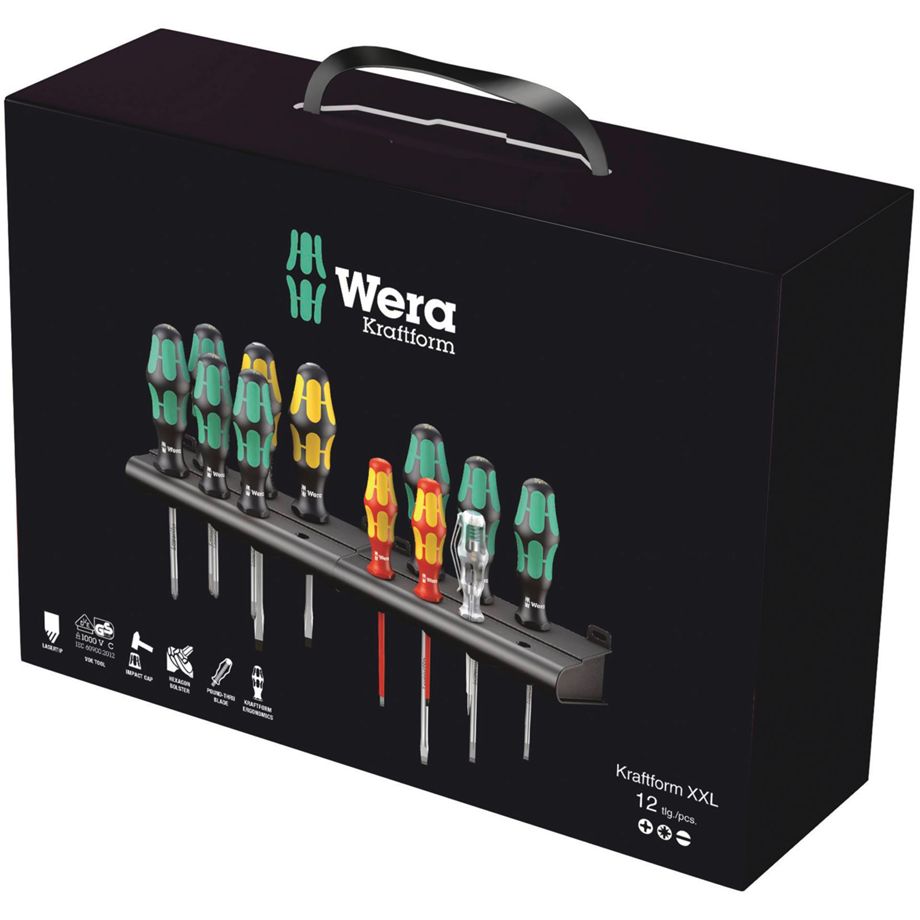 Wera Kraftform XXL Schraubendreherset – ergonomische Schraubendreher mit Kraftform-Griff, Profi Werkzeug Set in Box, Made in Germany