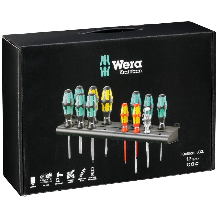 Wera Kraftform XXL Schraubendreherset – ergonomische Schraubendreher mit Kraftform-Griff, Profi Werkzeug Set in Box, Made in Germany