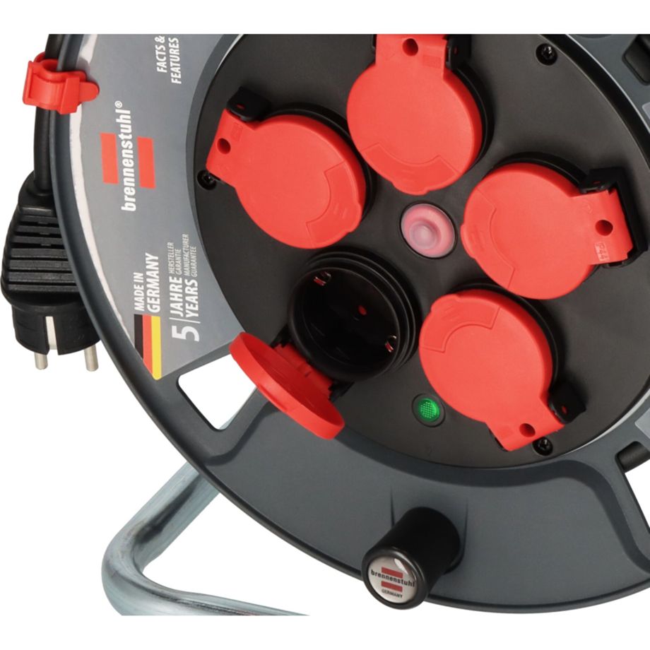 Die Professional Kabeltrommel 300 KU 2100 – 25 m, IP44, Outdoor-Kabeltrommel mit Steckdosen