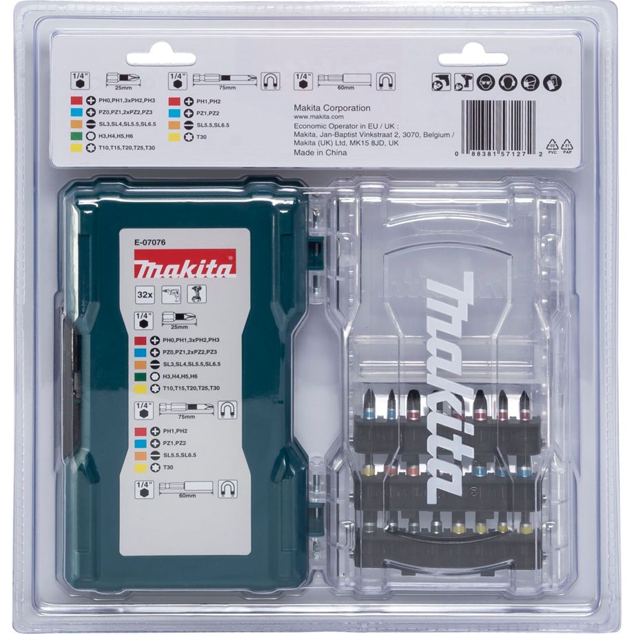 Makita Bit-Set 32-teilig – Schrauberbits in kompakter Aufbewahrungsbox