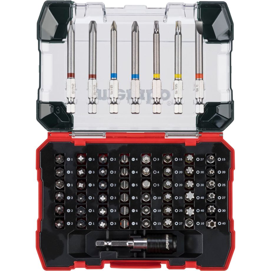Metabo Bit-Box SP, 56-teilig – Bits-Sortiment mit Adapter in Aufbewahrungsbox