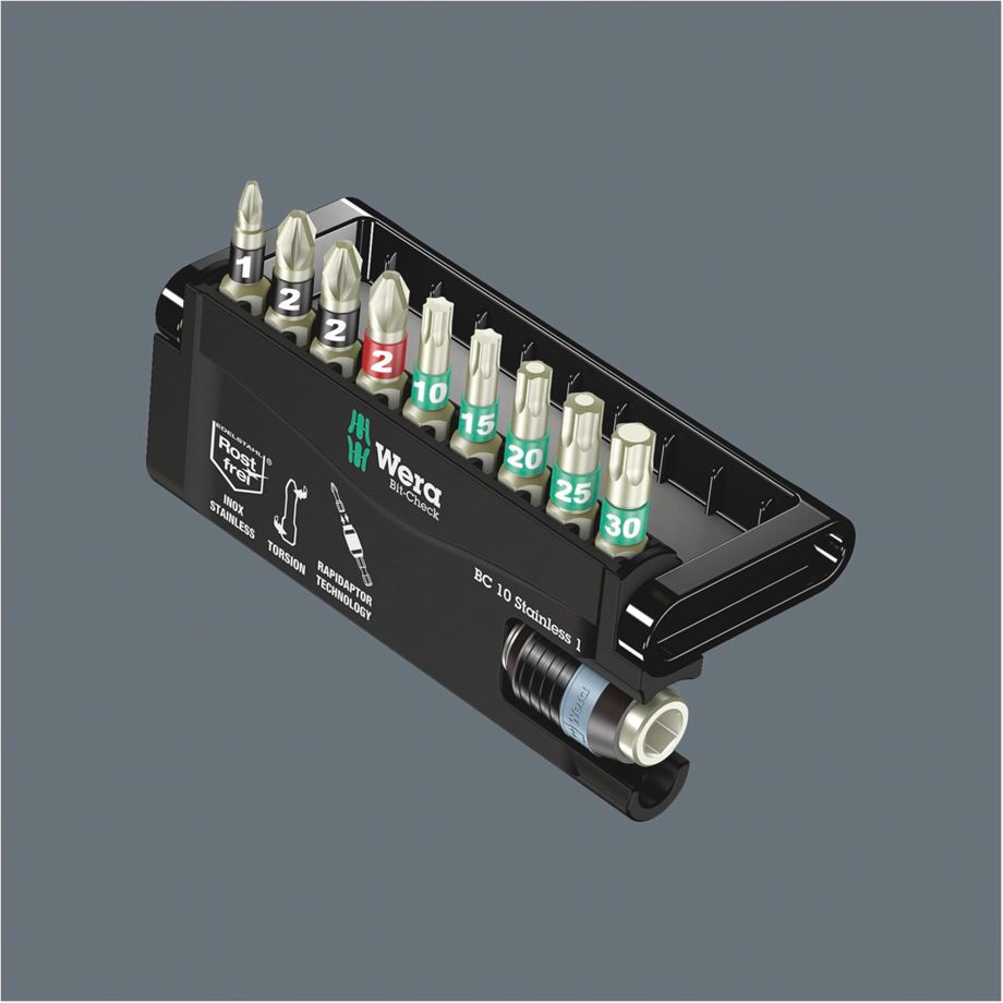 Wera Bit-Check 10 Stainless – 1 Bits-Sortiment im Etui, Edelstahl