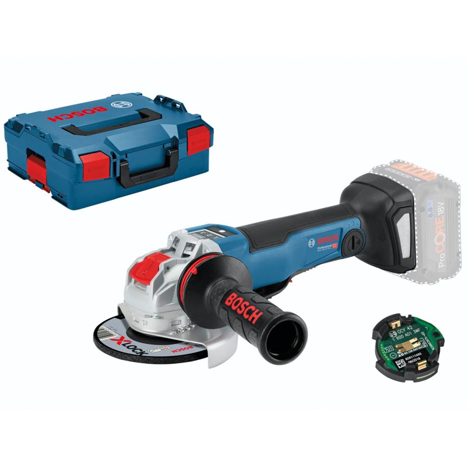 Bosch GWX 18V-10 PSC Akku-Winkelschleifer mit 125 mm Scheibe und bürstenlosem Motor.