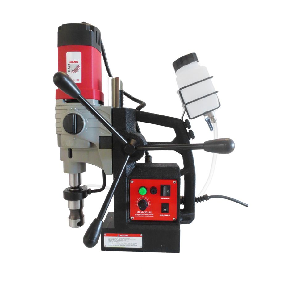 Holzmann MBM450LRE Magnetbohrmaschine mit 1600 W, 45 mm Bohrleistung und starker Magnet-Haftkraft – ideal für präzise Bohrungen im Stahlbau.