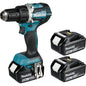 Makita DDF484RT3J Akku-Bohrschrauber 18 V mit 3x 5,0 Ah Akkus, Ladegerät und MAKPAC Koffer