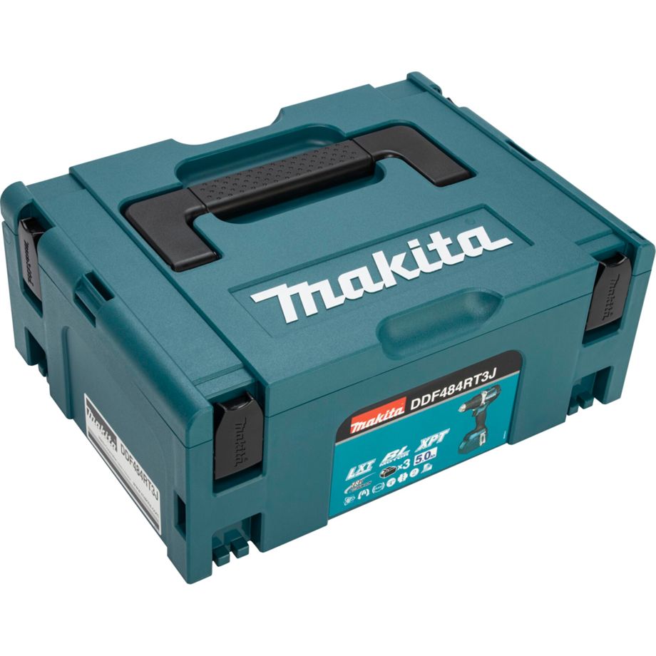 Makita DDF484RT3J Akku-Bohrschrauber 18 V mit 3x 5,0 Ah Akkus, Ladegerät und MAKPAC Koffer
