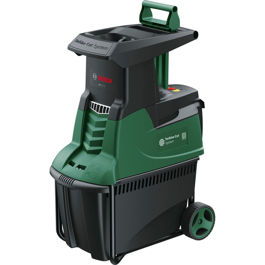 Bosch AXT 25 TC Elektro-Häcksler mit 2500W Motor, Turbine-Cut-System und 53L Auffangbox
