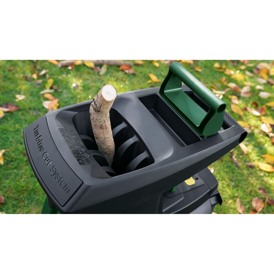 Bosch AXT 25 TC Elektro-Häcksler mit 2500W Motor, Turbine-Cut-System und 53L Auffangbox