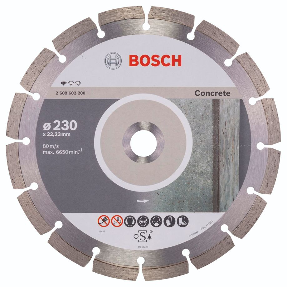 Bosch Diamanttrennscheibe 230x22,23 Standard for Concrete – robuste Scheibe für Betonarbeiten