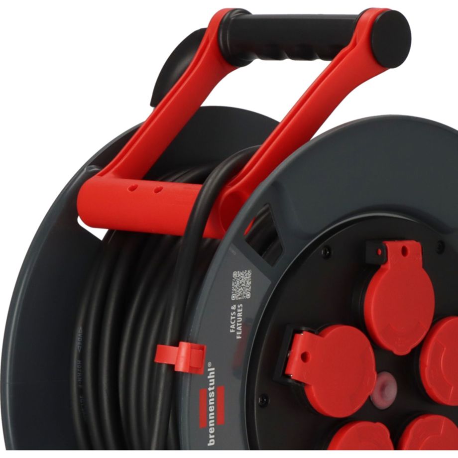 Die Professional Kabeltrommel 300 KU 2100 – 25 m, IP44, Outdoor-Kabeltrommel mit Steckdosen