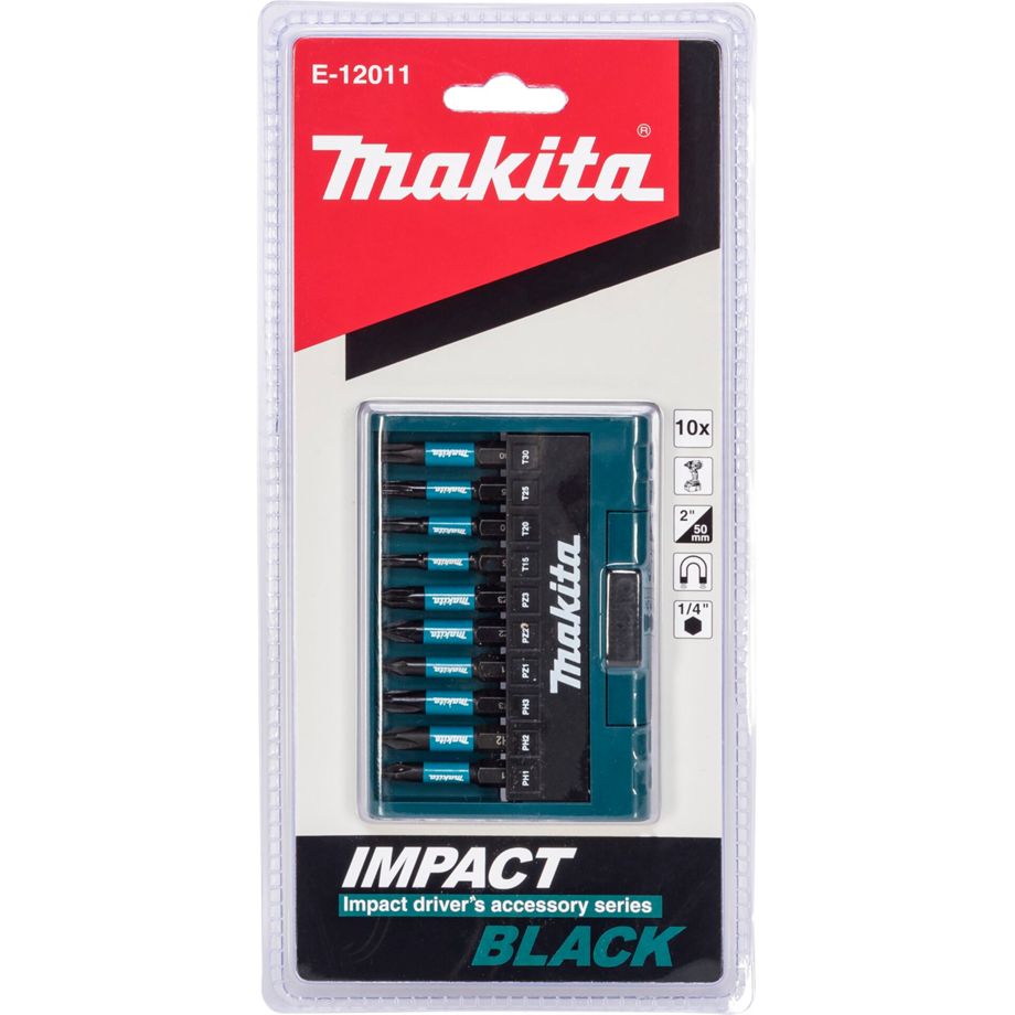 Makita E-12011 Impact Black Bit-Set 10-tlg. – robuste Bits für Schlagschrauber