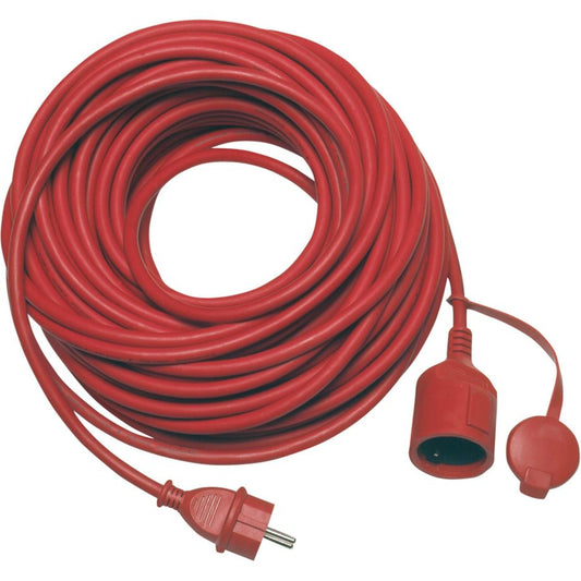 REV Verlängerungskabel 25 m, rot, IP44 – Outdoor-Verlängerungskabel für Garten und Baustelle